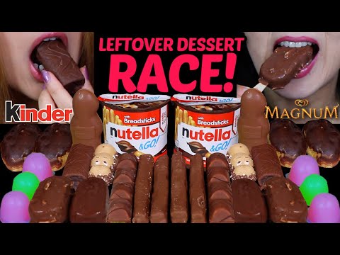 ASMR LEFTOVER DESSERT RACE CHOCOLATE CAKE POPS MAGNUM ICE CREAM