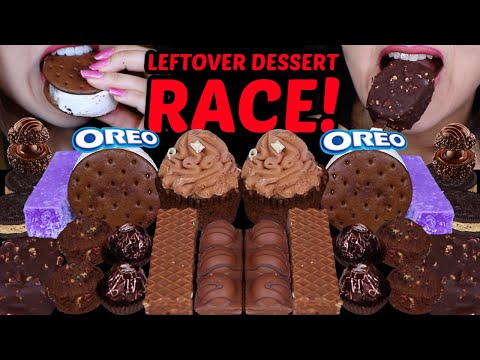 ASMR DARK CHOCOLATE RACE BIG OREO ICE CREAM CONES FERRERO ROCHER BAR