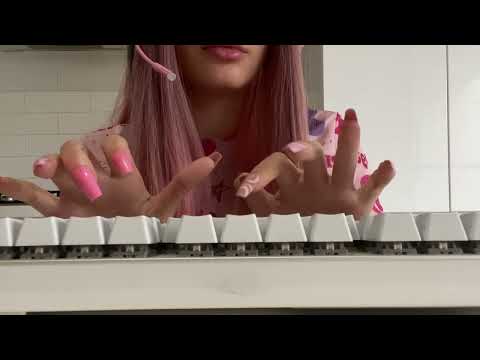 1 Minute ASMR Gamer Girl Typing On A Keyboard Fast With Long Nails