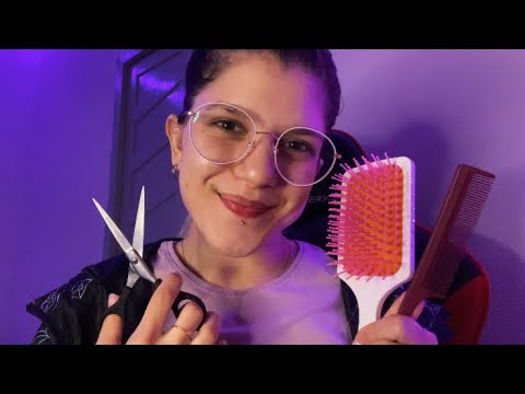 ASMR Caseiro Roleplay Cabeleireira Cortando E Hidratando Seu Cabelo