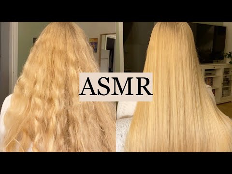 ASMR CURLY TO 100 STRAIGHT Relaxing Hair Play Brushing Spraying