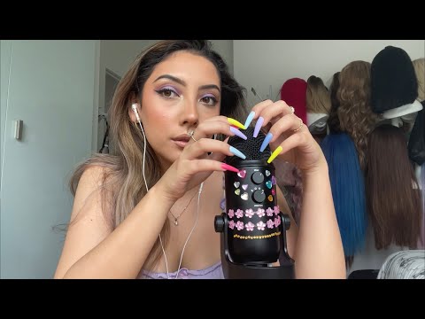 ASMR Fast And Aggressive Mic Scratching With Long Nails No Mic Cover