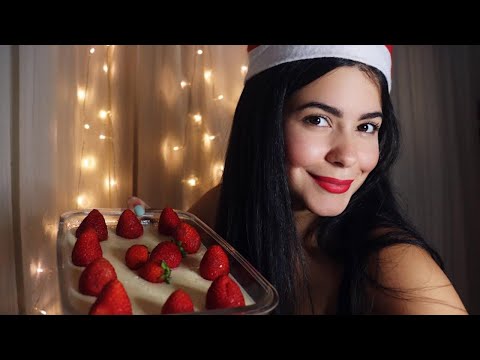 ASMR Biscoitos de Natal leite mastigação e primeiras impressões