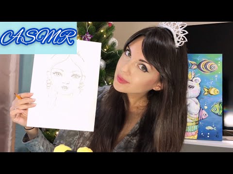 АСМР Рисую и Тапаю ТВОЙ ПОРТРЕТ Измерю Твоё Лицо ASMR Paint