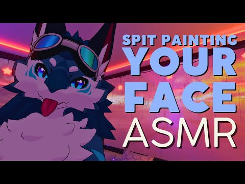 Furry ASMR Spit Painting Your Face With Different Brushes Visual