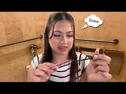 ASMR $5 makeover in the bathroom (using clients makeup for a di$count)
