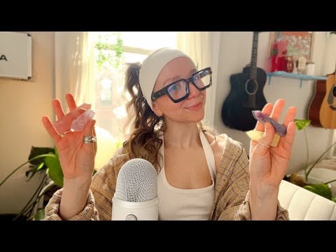 ASMR crystal collection | soft whispers, tapping & relaxing sounds