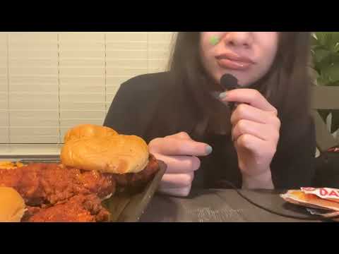 ASMR eating Dave’s hot chicken and complaining for 5 min 30s straight