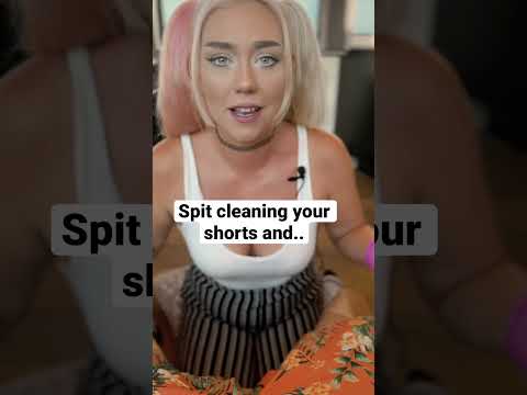 Spit cleaning your shorts and.. #asmr #asmrgirl #asmrgirlfriendroleplay