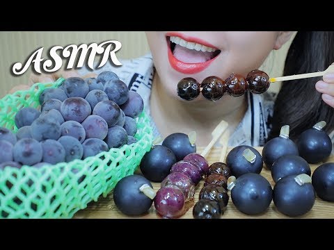 ASMR MIXED KYOHO GRAPES PLATTER(FRESH GRAPE+TANGHULU+JELLY) CRUNCHY POPPING EATING SOUNDS| LINH-ASMR