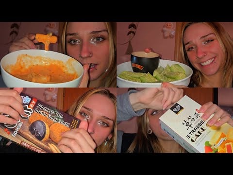 Trying rice cake noodles // mouth sounds ASMR 
