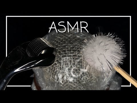 Intense ASMR Plastic Wrapped Mic with Needle Roller & Gentle Brushing! (No Talking)