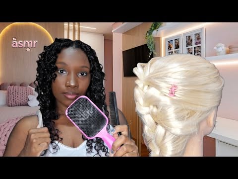 ASMR - AMIGA FAZ SEU PENTEADO PARA O RÉVEILLON NO SEU QUARTO (voz suave ROLEPLAY) 
