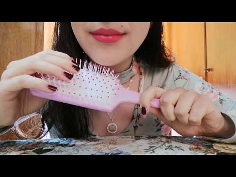 ASMR | RELAXING HAIR BRUSHING & WATER SPRAY