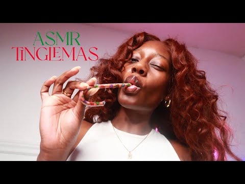 ASMR TINGLEMAS | ASMR EATING * NERDS CANDY CANE