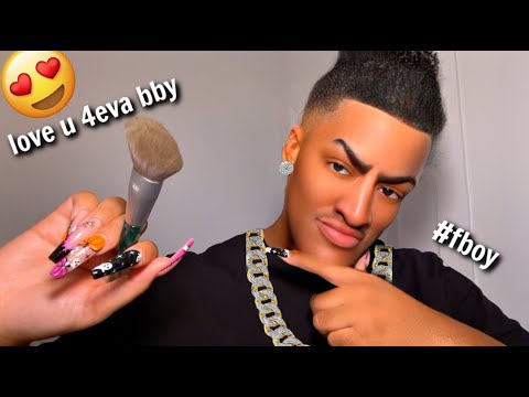 ASMR - your f-boy boyfriend does your makeup 🙄💕(he's toxic & obsessed)