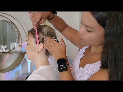 ASMR Perfectionist Braided Wedding Hairstyle With Hair Pinning & Veil - Finishing Touches, Mini Comb
