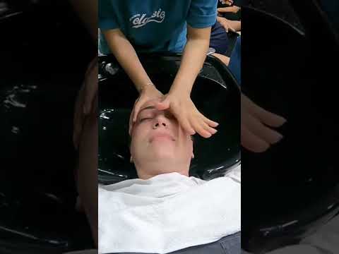 Masaje de cara en un lava cabezas 🙀🧖‍♀️ Relajación vietnamita profunda 😌 #asmr #facemassage