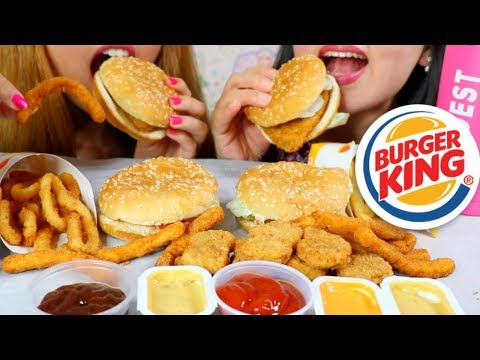 ASMR BURGER KING WHOPPER, CHICKEN FRIES, ONION RINGS, FRENCH FRIES 버거킹 | Kim&Liz ASMR