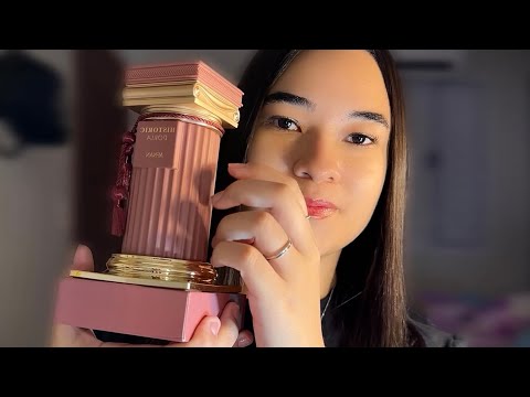 ASMR - MOSTRANDO MEUS PERFUMES (iniciei uma coleção) ✨ sussurros, tapping, spraying