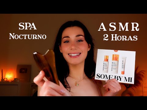 ASMR  SPA NOCTURNO 🌜🪔 2 HORAS Masaje Capilar, Facial & Skincare para Dormir 💤 Roleplay en Español