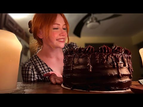 ASMR Baking a Chocolate Fudge Cake (Close Whispered Voiceover)