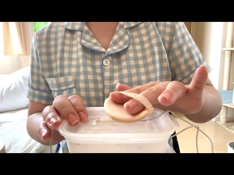 ASMR イヤホンにメイクアップ💄