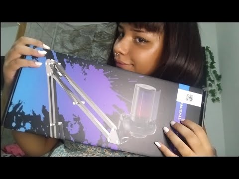 ASMR Unboxing do Meu Microfone Novo 🎤✨ Sons  Relaxantes