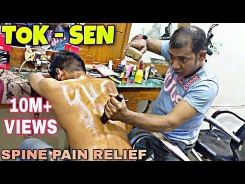 Tok Sen massage therapy for spine pain relief with lots of cracking by Asim Barber asmr