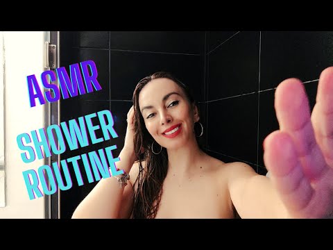 ASMR - SHOWER ROUTINE - HAIR WASH -  TAPPING ON PRODUCTS - SHOWER SOUNDS - FOAM - SHOWER WITH ME