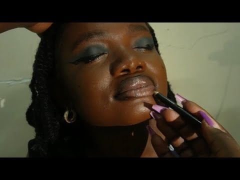 ASMR Real Person Relaxing Makeup Application, whispering & Gum Chewing 💄💋
