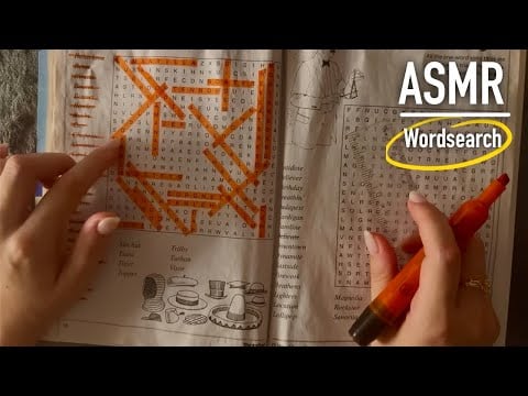 😴ASMR Wordsearch 📔With Clicky Whispers and Crinkly Paper Sounds