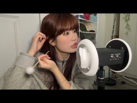 ASMR 20 Min of Tingly Ear Cleaning ONLY // 3dio NO TALKING
