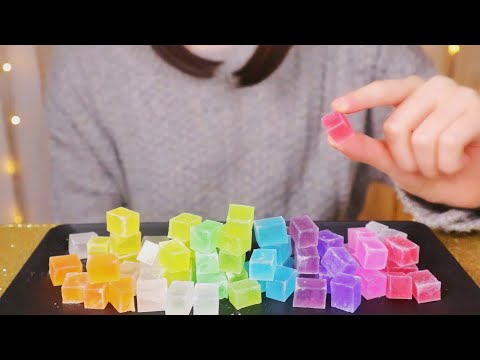 【ASMR/囁き】花筆箱の琥珀糖を食べる音🌸 Eating Kohakutou