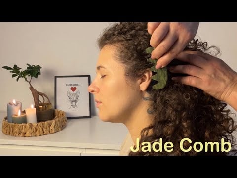 ASMR Jade Comb Scalp Massage & Hair Brushing Sounds (No Talking) 1 Hour for Sleep