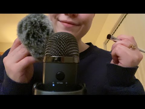 ASMR mic brushing + whispered rambling + personal attention