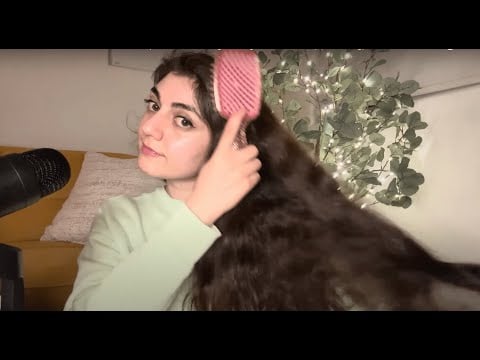 ASMR 15 minutes of zen & uninterrupted hair brushing on long and thick hair :) [no talking]