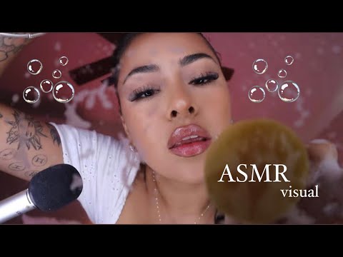 ASMR VISUAL / SPA - LIMPIEZA FACIAL con ESPUMA + MASAJE & MOUTH SOUNDS