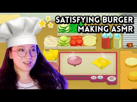 Satisfying ASMR 🍔 Cooking Up Relaxation in Galaxy Burger 🍟 Ear to Ear Whispering