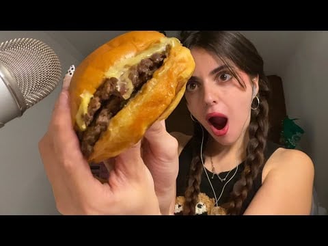 ASMR | Comiéndome una SMASH BURGER 🍔⭐️