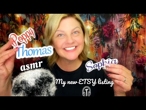 ASMR | New Etsy Listing: Names Stickers | Whispered Ramble [Ft. Tapping, Scratching...] 🌸