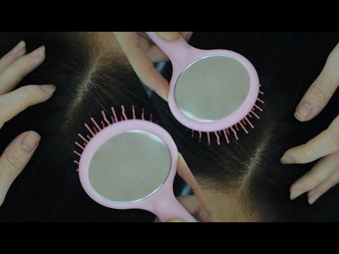 ASMR Real Person Scalp Scratching, Hair Parting & Brushing Tingles For Deep Sleep ( No Talking )