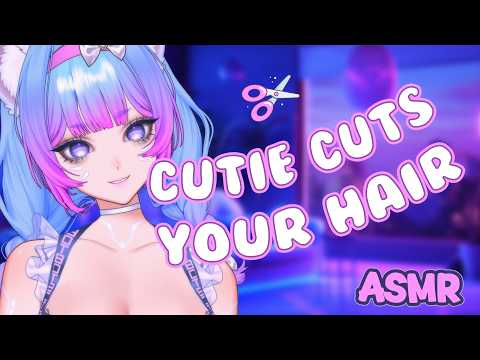 ASMR✂️Hair Cut With a Cutie💗[Spray Bottle, Brushing, Scissors, Soft Spoken]