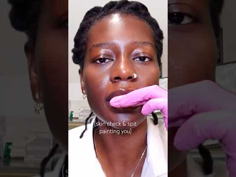 ASMR SKIN CHECK & Spit Painting You 🤍👩🏾‍⚕️ #asmrshorts #asmrtriggers #asmrspitpainting