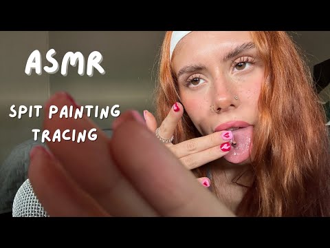 ASMR spit painting words on your face 🎨