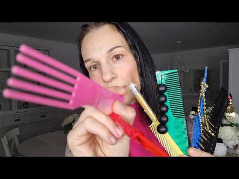 Just combing your hair | each comb a different sound ASMR