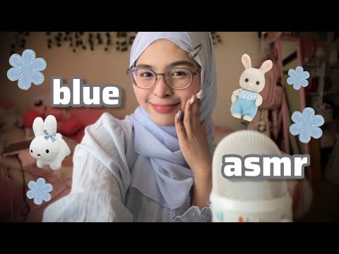 ASMR ♡ Blue Triggers for Sleep & Relaxation 🦋 Tapping & Mouth Sounds