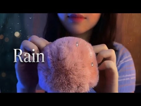 Asmr Fluffy Mic Scratching and Rain Sounds , 2 hour , For Sleep , No Talking 