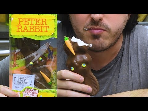 ASMR BIG Milk Chocolate Easter Bunny ! CRAZY CRUNCH ! 부활절 토끼 * NO TALKING* w/ Reddi Whip 먹방