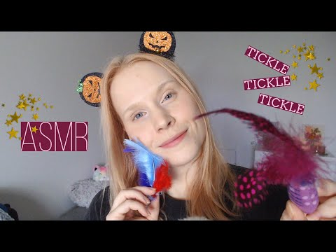 ASMR pre-halloween tickling with feathers and more✨💜